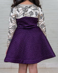Girl's Purple Quilted Full Circle Dress with Hand-Embroidered Bolero – Perfect for Special Occasions - Swati Golyan