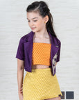 Quilted Silk Outfit Set for Girls - Swati Golyan
