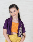Quilted Silk Outfit Set for Girls - Swati Golyan
