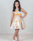 Girl's Beige Hand Embroidered flower girl dress - Swati Golyan