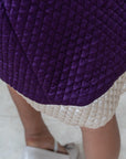 Purple Quilted Silk Dress with Bow for Girls party dressing - Swati Golyan