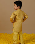 Yellow Handquilted Bandhgala - Swati Golyan