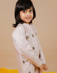 Pastel Pink Hand Embroidered Bandhgala - Swati Golyan