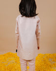 Pastel Pink Hand Embroidered Bandhgala - Swati Golyan