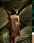 Side Sash Gold Dress