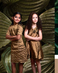 Quilted Look Gold Dress - Swati Golyan