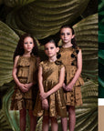 Bow Tie Tiered Gold Dress - Swati Golyan