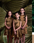 Gathered Side Panel Gold Dress - Swati Golyan