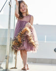 Handbeaded Yellow Feather Dress - Swati Golyan