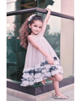 Tie Dyed Silk Chiffon Frills Dress - Swati Golyan