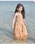 Hand Embroidered with Gota Spaghetti Top and Tasseled Lehenga Set - Swati Golyan