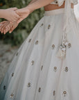 Offwhite Angrakha Crop top Lehenga Set - Swati Golyan