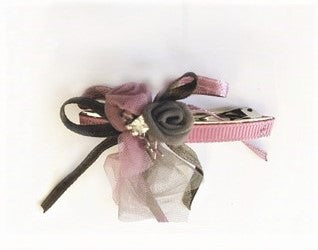 Tulle Roses Pink Back Clip