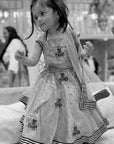 Gold Tissue Lehenga crop top set for girls - Swati Golyan