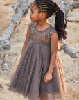 Hand Embroidered with Silk Organza Back Bow-tie Dress - Swati Golyan