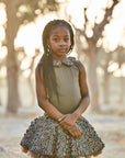Hand Embroidered Crochet Flowers Drop-Down Waist Dress - Swati Golyan