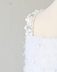 Feather Pearly Strap Short Dress - Swati Golyan