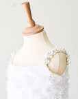Feather Pearly Strap Short Dress - Swati Golyan