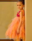 Crochet Flowers Ruffled Dress - Swati Golyan