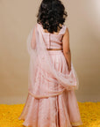Gota Patti Pink Silk Organza Girls Lehenga set - Swati Golyan
