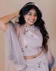 Ombre Hand Embroidered Lehenga Set for Girls - Swati Golyan