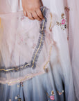 Ombre Hand Embroidered Lehenga Set for Girls - Swati Golyan