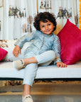 Boy's Powder Blue Chanderi Kurta Set - Swati Golyan