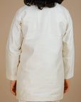 Boy's Offwhite Chevron Bandhgala - Swati Golyan