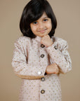 Boy's Pink Raw Silk Sequined Jodhpuri - Swati Golyan