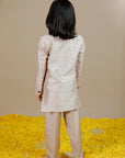 Boy's Pink Raw Silk Sequined Jodhpuri - Swati Golyan