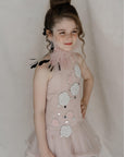 Hand Embroidered Drop-down Waist Frilled Asymmetrical Dress - Swati Golyan