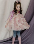 Shoulder Tie-ups Cone Shaped Pink Dress - Swati Golyan