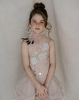 Hand Embroidered Drop-down Waist Frilled Asymmetrical Dress - Swati Golyan