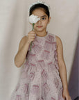 Hand Embroidered Fabric Balls And Pleated Panels Dress - Swati Golyan