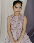 Hand Embroidered Fabric Balls And Pleated Panels Dress - Swati Golyan