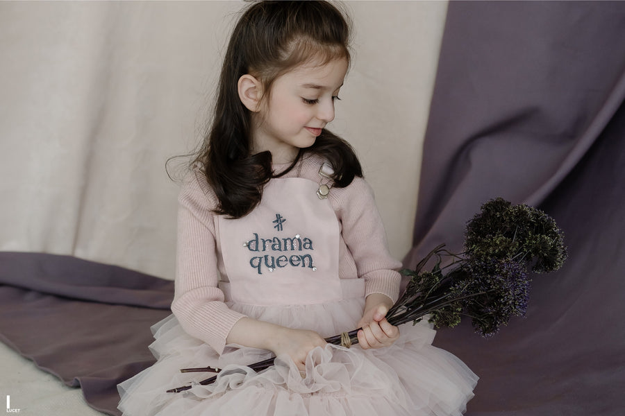 “Drama Queen” Embroidered And Hand Enhanced Pinafore Tutu