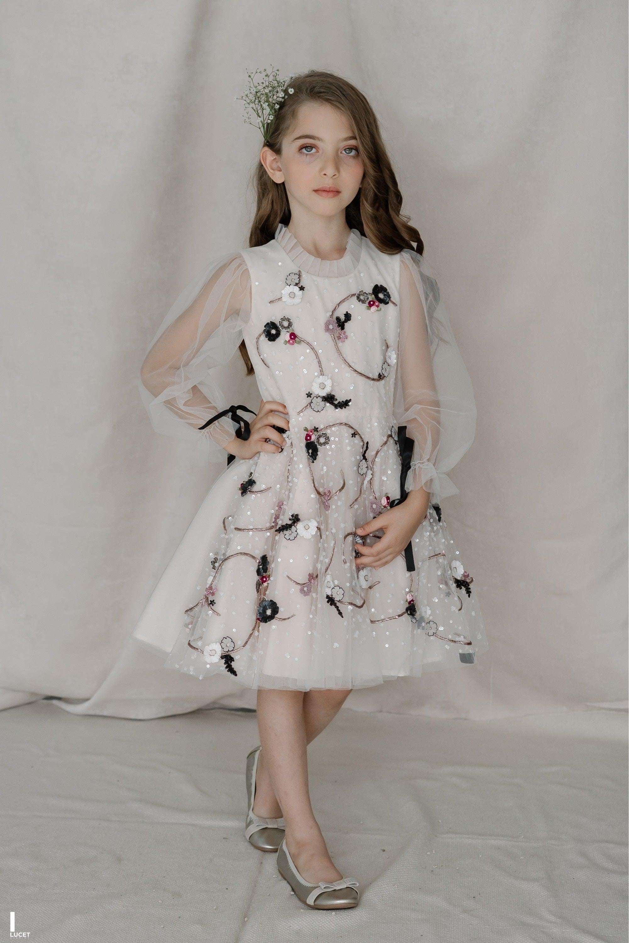 Hand Embroidered Floral Full Circle Dress - Swati Golyan