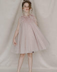 Hand Embroidered Feathery Roses Dress - Swati Golyan