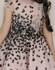 Hand Embroidered Bow- Tie Detail Dress - Swati Golyan