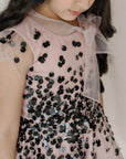 Hand Embroidered Bow- Tie Detail Dress - Swati Golyan