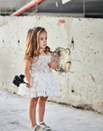 White Tasseled Frill Dress - Swati Golyan