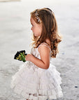 White Tasseled Frill Dress - Swati Golyan