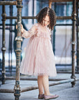 Metallic Strips and embroidered Sleeves Dress - Swati Golyan