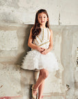 Asymmetrical Drop-Down Waist with fluffy Tulle Skirt Dress - Swati Golyan