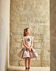 Hand Beaded Roses Drop Down Raw Silk Dress - Swati Golyan