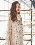 Hand Embroidered Top, Draped Pants and Cape set - Swati Golyan