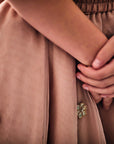 Hand Embroidered Metallic Flower Top and Skirt Set - Swati Golyan