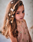 Hand Embroidered Metallic Flower Top and Skirt Set - Swati Golyan