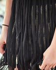 Hand Embroidered Tasseled Skirt - Swati Golyan