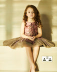 3D Roses and Crystals Fringed Top and Skirt Set - Swati Golyan